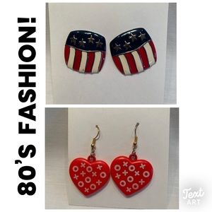 Two pairs authentic 80's earrings!